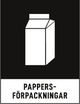 Stiliserad pappersförpackning, svartvit